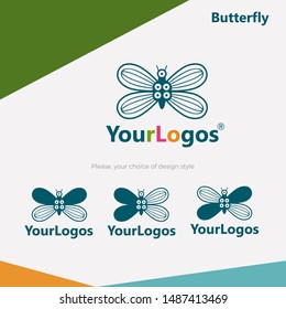 butterfly beautiful element logo design vector