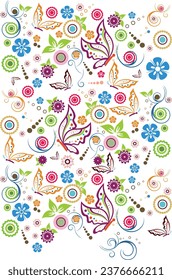 butterfly beautiful patterns with different style and color toon