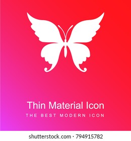 Butterfly beautiful shape red and pink gradient material white icon minimal design