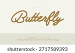 Butterfly Beautiful Smooth Calligraphy Script Font Alphabet Vector For Wedding Invitation