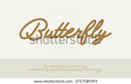 Butterfly Beautiful Smooth Calligraphy Script Font Alphabet Vector For Wedding Invitation