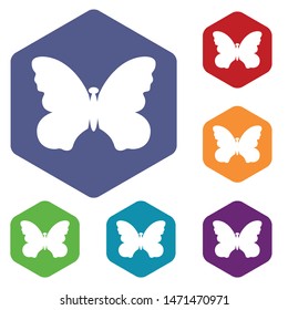 Butterfly with beautiful wings icon in simple style isolated on white background. Insect symbol
