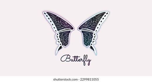 butterfly beautifull logo design, wings butterfly beautifull color