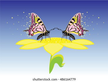 Butterfly and beauty background