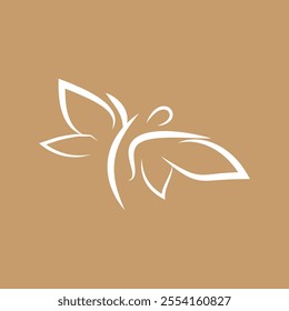 butterfly beauty brand logo  design with white color