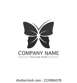 Butterfly and beauty  logo design animal, insect, conceptual simple Vector and  illustration
