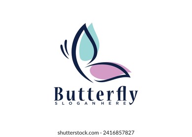 butterfly beauty logo design unique concept premium vector