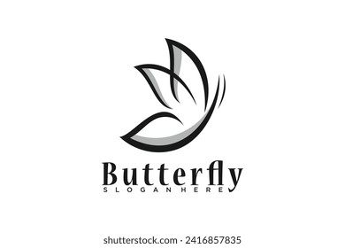 butterfly beauty logo design unique concept premium vector