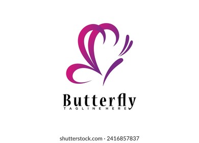 butterfly beauty logo design unique concept premium vector