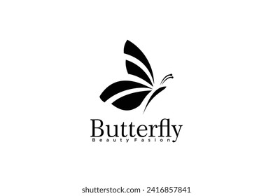 butterfly beauty logo design unique concept premium vector