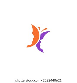 butterfly Beauty Logo face vector
