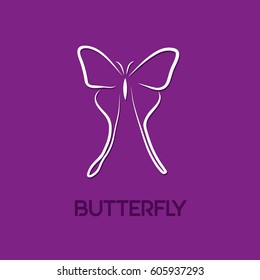 butterfly beauty purple vector logo