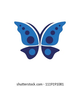 Butterfly beauty salon logo design icon template. Spa natural care emblem badge vector illustration on white background