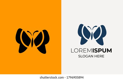 Plantilla con el logotipo del Spa Belleza Mariposa, este logotipo simboliza algo hermoso, suave, tranquilo, natural, metamorfosis, elegante y elegante. Elegante ilustración vectorial.camiseta vectorial de mariposa 9