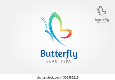 Butterfly Beauty Spa Vector Logo Template, this logo symbolize, some thing beautiful, soft, calm, nature, metamorphosis, graceful, and elegant. 