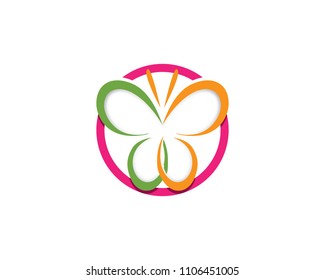 Butterfly beauty vector logo template