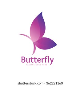 Butterfly beauty vector logo template