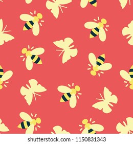 Butterfly and bee pattern