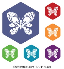 Butterfly with big wings icon in simple style isolated on white background. Insect symbol