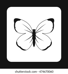 Butterfly with big wings icon in simple style isolated on white background. Fly symbol