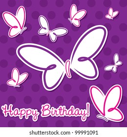 Butterfly birthday card in vector format 