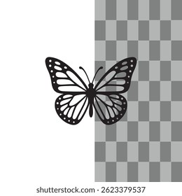 Butterfly, Black butterflies collection. Silhouettes, isolated on white background. Vector illustration.
