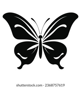 Butterfly Black Color Vector Clipart