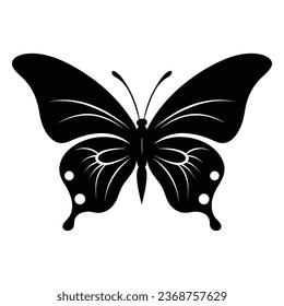 Butterfly Black Color Vector Clipart