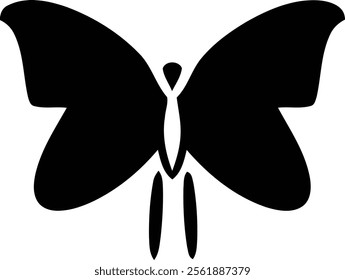Butterfly black color vector image 