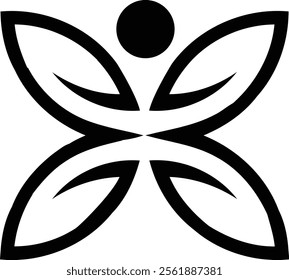 Butterfly black color vector image 