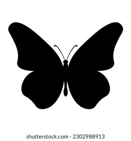 Butterfly black icon. Clipart image isolated on white background