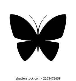 Butterfly black icon. Isolated vector element on white background. Best for seamless patterns, print, web, mobile apps logo creating and branding design.