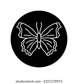 Butterfly black line icon. Pictogram for web page, mobile app, promo.