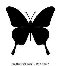 Butterfly black silhouette icon. Insect symbol. Vector illustration, EPS10
