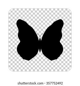 butterfly   - black vector icon