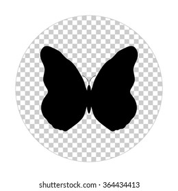 butterfly  - black vector icon