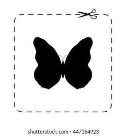 butterfly  - black vector icon