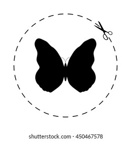 butterfly  - black vector icon