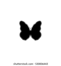 butterfly -  black vector icon