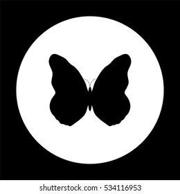 butterfly -  black vector icon