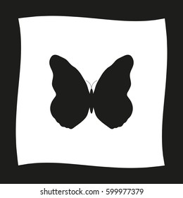 butterfly  - black vector icon