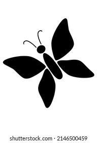 Butterfly - black vector silhouette for logo or pictogram. Butterfly or moth - insect for sign or icon