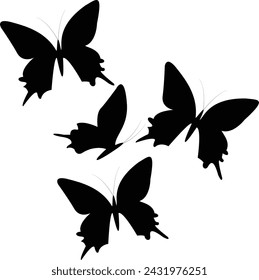 Diseño de vector de fondo blanco y negro de mariposa