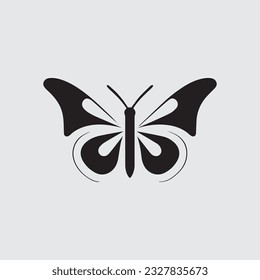 Butterfly black and white icon vector