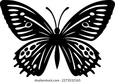 Butterfly - Black and White Isolated Icon - Vector illustration