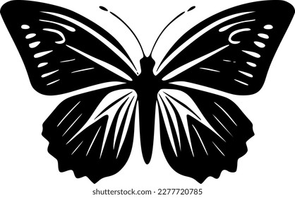 Butterfly - Black and White Isolated Icon - Vector illustration