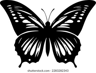 Butterfly - Black and White Isolated Icon - Vector illustration
