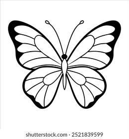 butterfly black and white vector design
