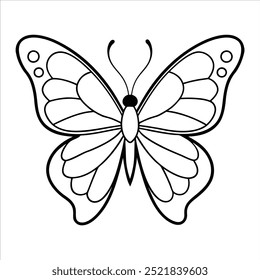 butterfly black and white vector design