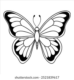 butterfly black and white vector design